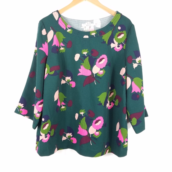 Boden Tops - Boden Oversized Retro Floral Print Crewneck Blouse